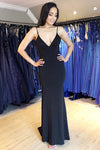 Sheath Black Evening Dress with Open Back