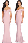 Off the Shoulder Mermaid Long Pink Party Dress