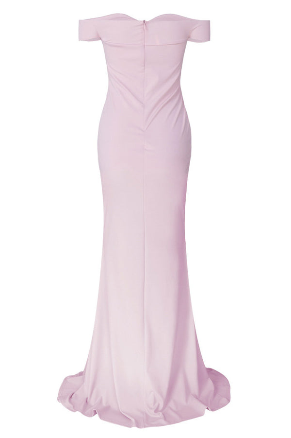 Off the Shoulder Mermaid Long Pink Party Dress