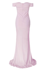 Off the Shoulder Mermaid Long Pink Party Dress
