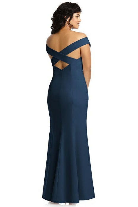 Off the Shoulder Mermaid Light Blue Bridesmaid Dress with Split FancyVestido Off the Shoulder Mermaid Light Blue Bridesmaid Dress with Split FancyVestido