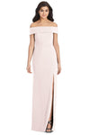 Sheath Off Shoulder Pink Bridesmaid Dress with Slit