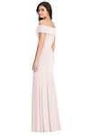 Sheath Off Shoulder Pink Bridesmaid Dress with Slit