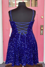 A-Line Plus Size Short Royal Blue Homecoming Dress