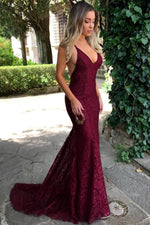 Mermaid Hunter Green Lace Long Evening Dress