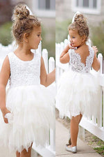 Cute White Tutu Flower Girl Dress