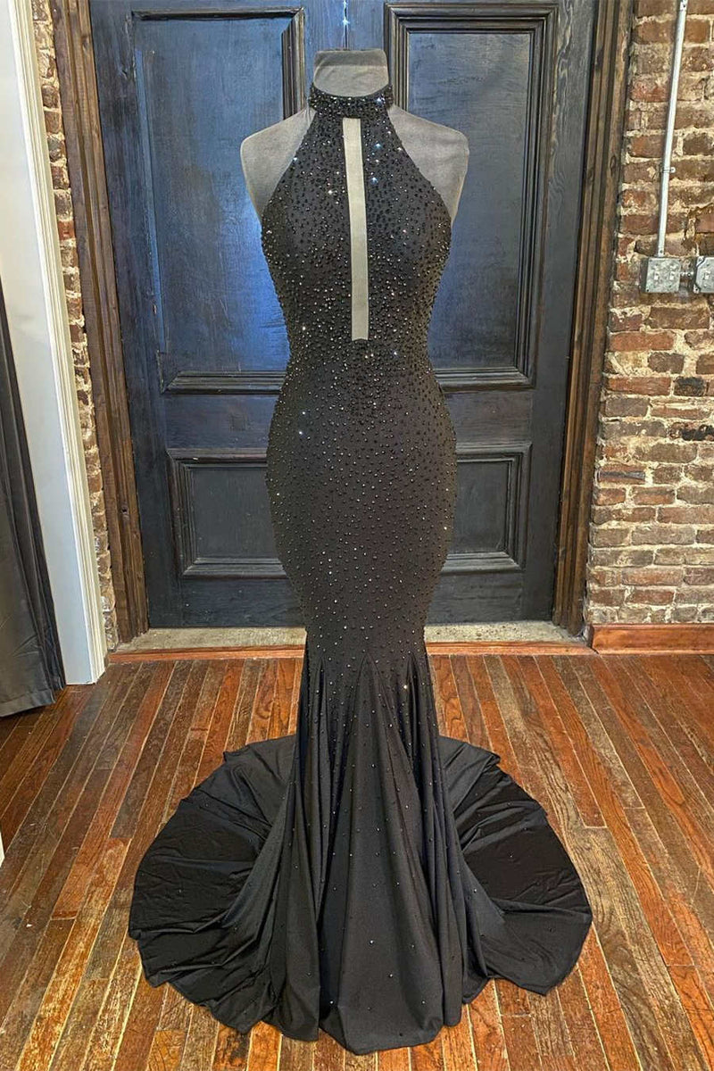 Sexy Mermaid Royal Blue Long Prom Dress with Rhinestones