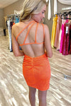 Chic Orange One Shoulder Short Homecoming Dress