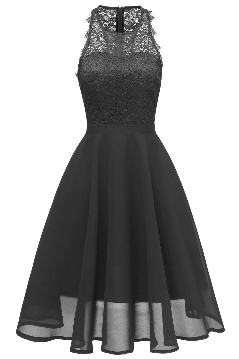Sheer Sleeveless Chiffon Navy Blue Short Party Dress FancyVestido Sheer Sleeveless Chiffon Navy Blue Short Party Dress FancyVestido