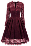 Long Sleeves Lace Wisteria Party Dress