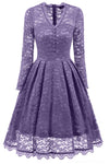 Long Sleeves Lace Wisteria Party Dress