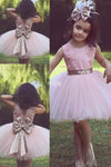 Pink Flower Girl Dress with Bowknot,Tutu Skirt