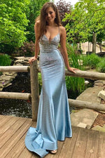 Stunning Mermaid Silver Long Prom Dress