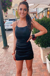 Black Short Homecoming Dress with Straps