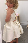 Cute Ivory Criss Back Short Flower Girl Dress