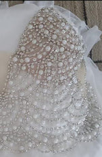 Boho White Chiffon Beading Beach Wedding Dress