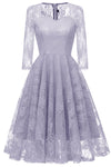 Sheer Long Sleeves Pearl Pink Lace Party Dress
