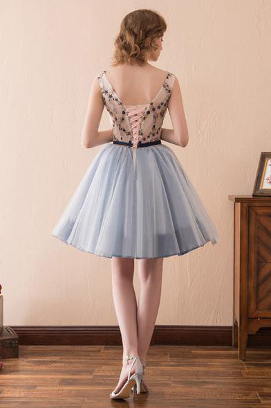 Blue Short Homecoming Dress Party Dress