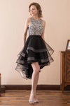 Sparkle Black Short Homecoming Dress High Low