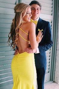 long yellow prom dresses Dress with Appliques Princess Formal Dress PSK194  Pgmdress Line Tulle Beaded Yellow Long Prom Dress Long Yellow V-Neck Dress With