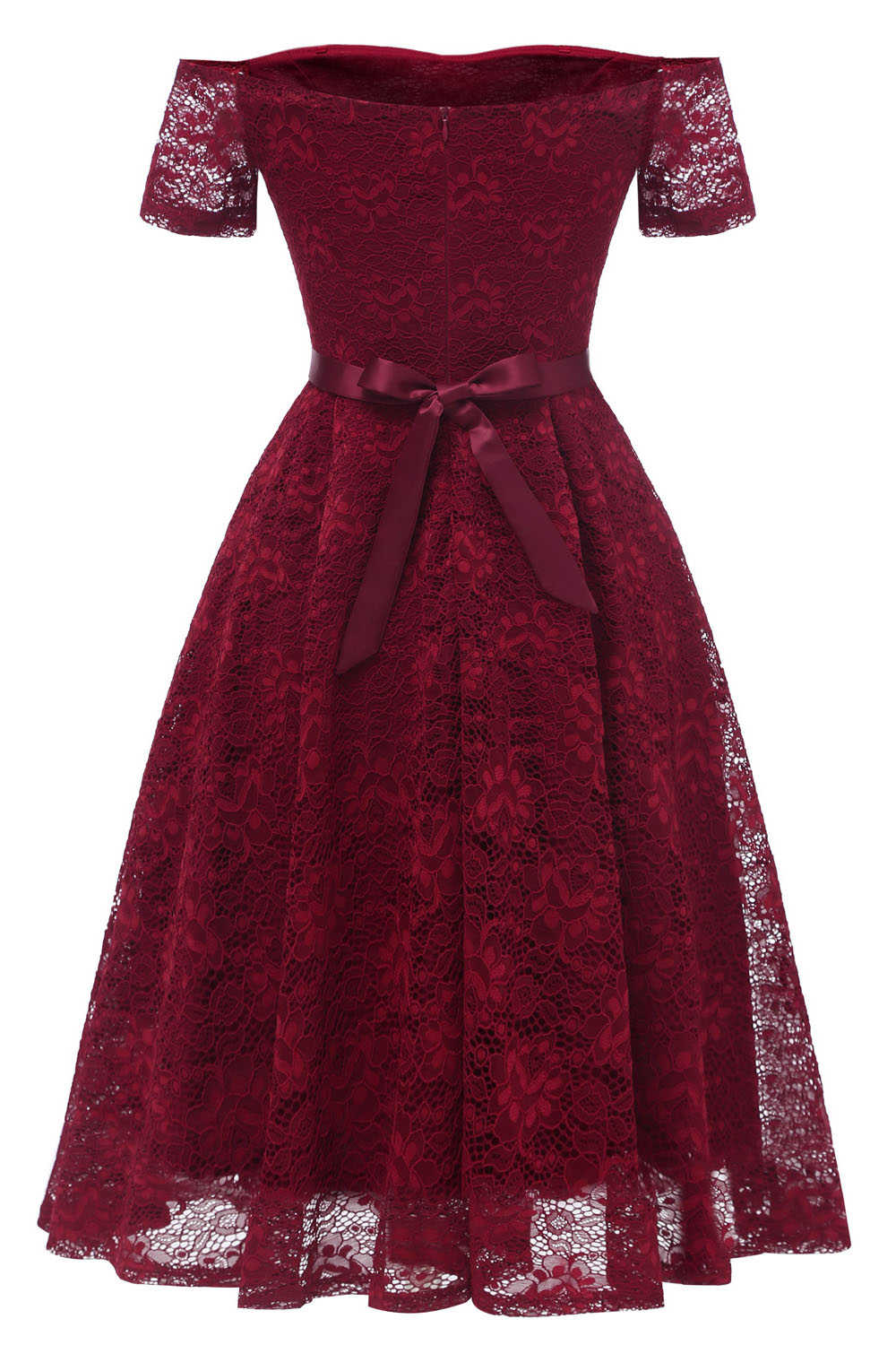 Off the Shoulder Lace Burgundy Short Prom Party Dress FancyVestido Off the Shoulder Lace Burgundy Short Prom Party Dress FancyVestido