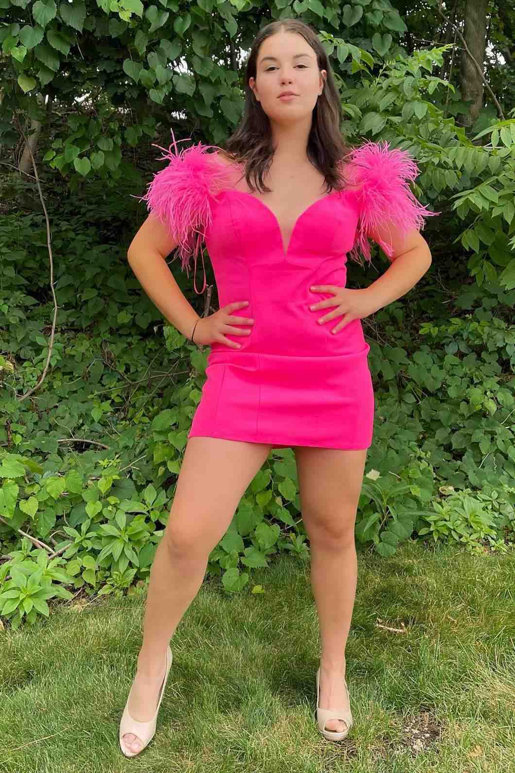This tight short homecoming dress features hater neckline and sequins. FancyVestido This tight short homecoming dress features hater neckline and sequins. FancyVestido