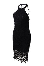 Halter Backless Sheath Burgundy Party Dress