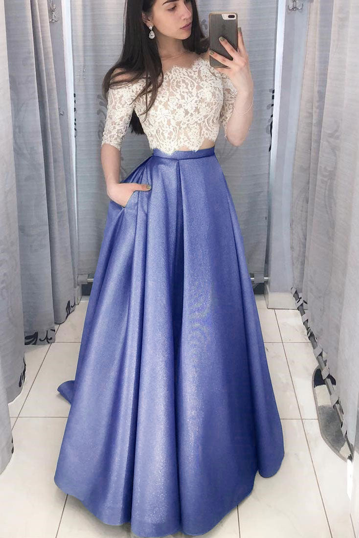 Two Piece Burgundy Long Prom Dress with White Lace Top FancyVestido Two Piece Burgundy Long Prom Dress with White Lace Top FancyVestido