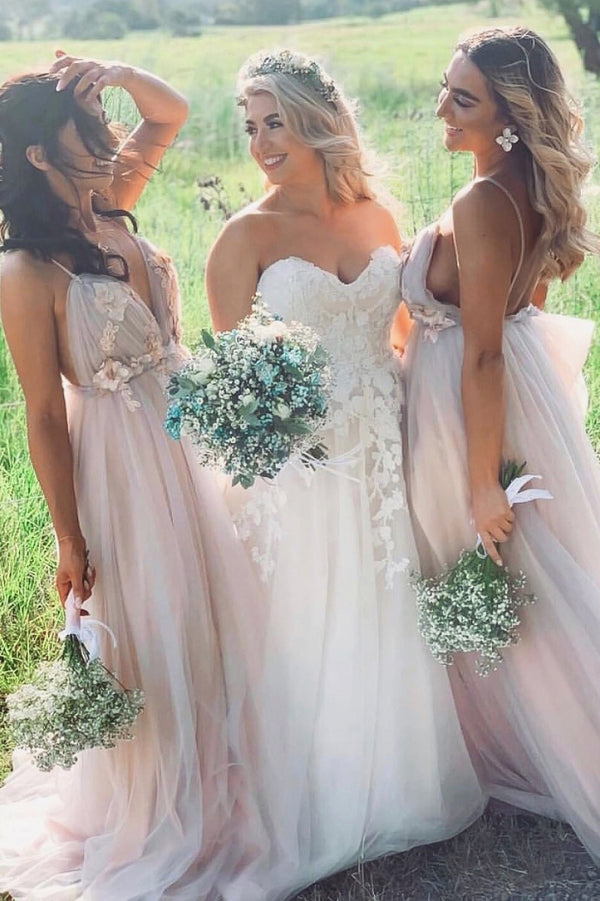 Ethereal Pastel Pink A-Line Dress featuring 3D Floral Lace