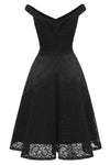 Straps Zipper Up Lace Black Short Dress