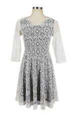 Jewel Neck Lace Short Party Dress