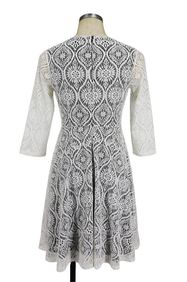 Jewel Neck Lace Short Party Dress