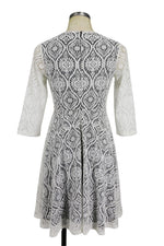 Jewel Neck Lace Short Party Dress
