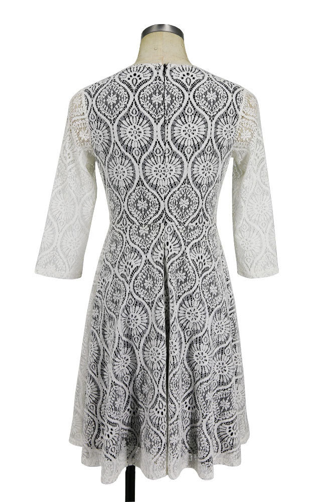 Jewel Neck Lace Short Party Dress