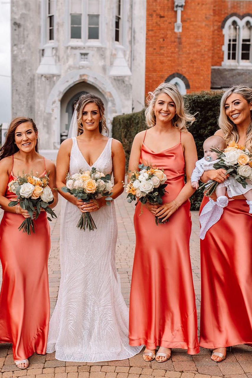 Elegant Pink floor Lenght Long Bridesmaid Dress FancyVestido Elegant Pink floor Lenght Long Bridesmaid Dress FancyVestido