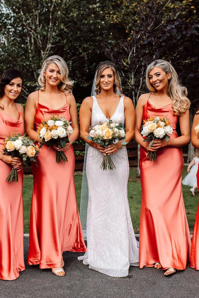 Elegant Pink floor Lenght Long Bridesmaid Dress FancyVestido Elegant Pink floor Lenght Long Bridesmaid Dress FancyVestido