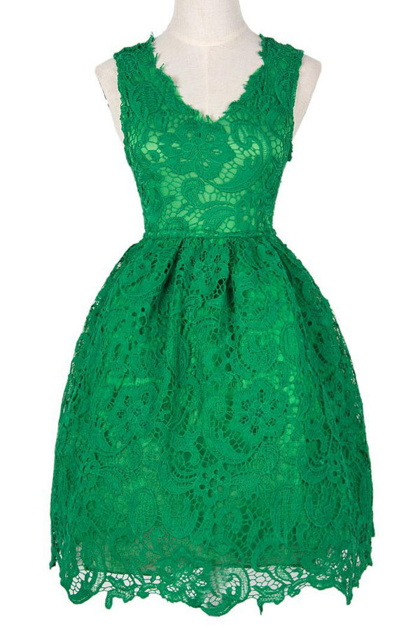 Sleeveless Lace Short Ball Gown party Dress