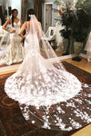Long Mermaid Open Back Ivory Wedding Dress with White Lace