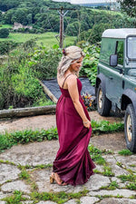 A-Line Chiffon Burgundy Bridesmaid Dress