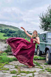 A-Line Chiffon Burgundy Bridesmaid Dress