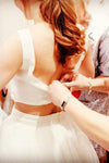 Two Piece Long Ruffles A-line White Wedding Dress