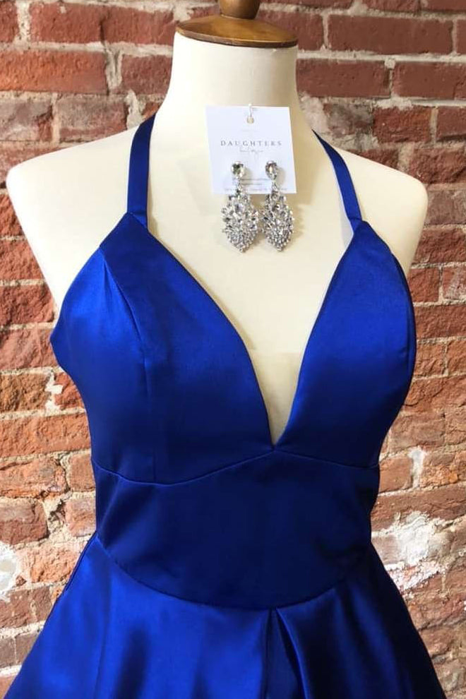 Simple Halter Royal Blue Short Homecoming Dress FancyVestido Simple Halter Royal Blue Short Homecoming Dress FancyVestido