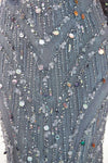 Mermaid Long Sleeves Grey Prom Evening Dress with Multi-Colored Sequins