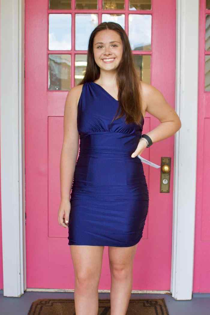 Hot Pink One Shoulder Tight Short Homecoming Dress