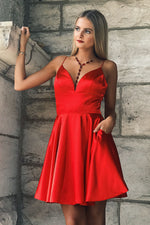 Spaghetti Straps Backless Fuchsia Homecoming Dress