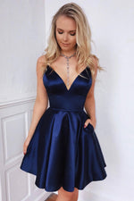 Spaghetti Straps Backless Fuchsia Homecoming Dress