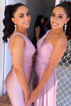 Mermaid One Shoulder Long Bridesmaid Dress