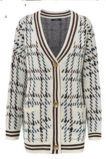 Knit Gingham Cardigan with Pockets