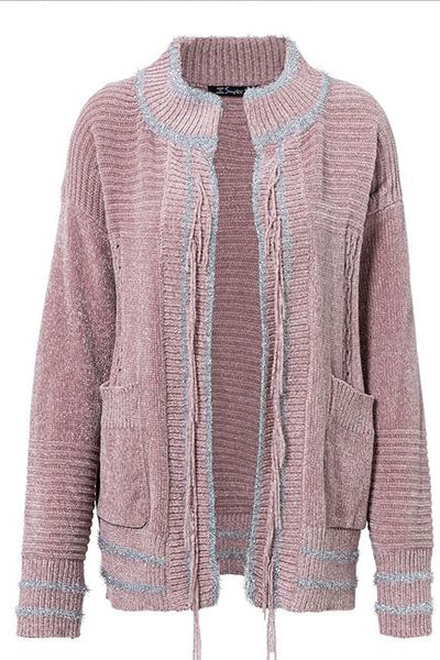 Pink Jewel Cardigan with Tassel