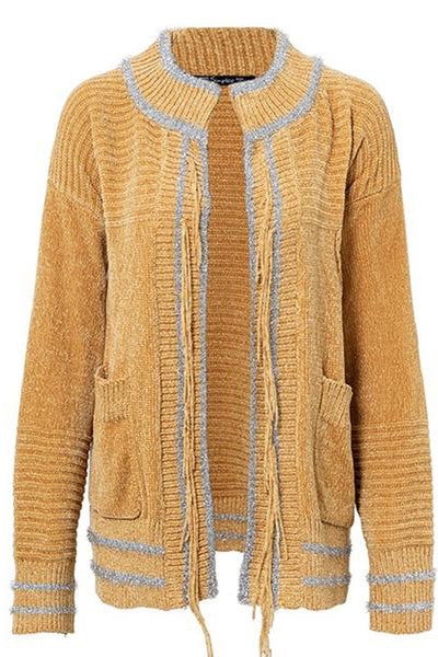 Pink Jewel Cardigan with Tassel